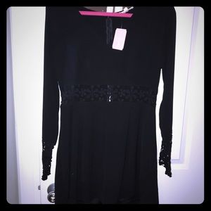 Black romper with Lace Cut outs